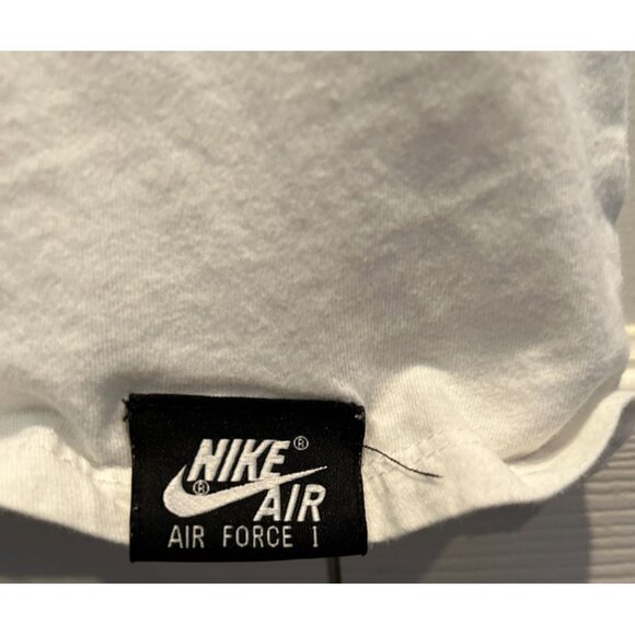 Nike Air Force Tee Shirt Large, Cotton White T-Shirt with Red Blue Graphics - Picture 4 of 5